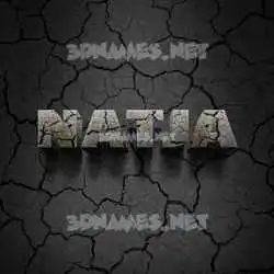 natja in Cracked Stone style - 3D name wallpaper