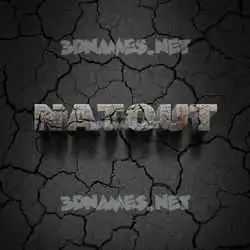 natout in Cracked Stone style - 3D name wallpaper
