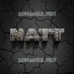 natt in Cracked Stone style - 3D name wallpaper