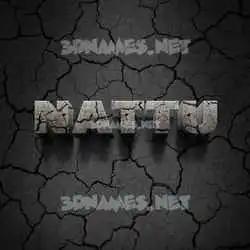 nattu in Cracked Stone style - 3D name wallpaper