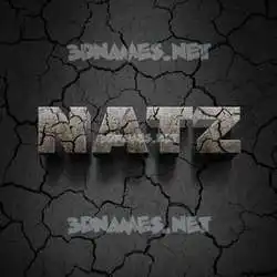 natz in Cracked Stone style - 3D name wallpaper