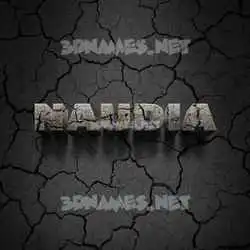 naudia in Cracked Stone style - 3D name wallpaper