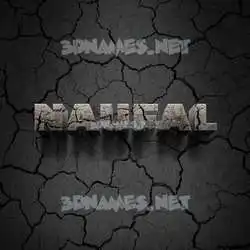 naufal in Cracked Stone style - 3D name wallpaper