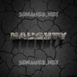 naughty in Cracked Stone style - 3D name wallpaper