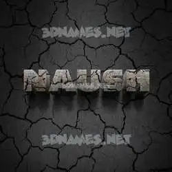 naush in Cracked Stone style - 3D name wallpaper