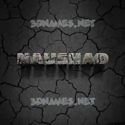 naushad in Cracked Stone style - 3D name wallpaper