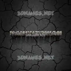 nausherwan in Cracked Stone style - 3D name wallpaper