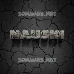 naushi in Cracked Stone style - 3D name wallpaper