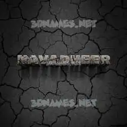 navadheer in Cracked Stone style - 3D name wallpaper