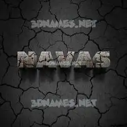 navas in Cracked Stone style - 3D name wallpaper