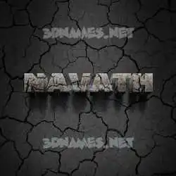 navath in Cracked Stone style - 3D name wallpaper
