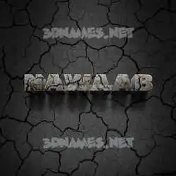 nawaab in Cracked Stone style - 3D name wallpaper