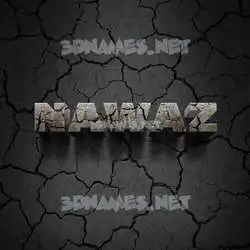 nawaz in Cracked Stone style - 3D name wallpaper