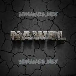 nawel in Cracked Stone style - 3D name wallpaper
