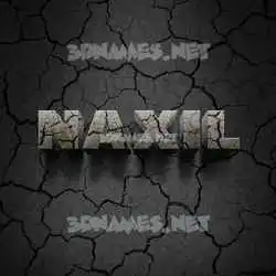 naxil in Cracked Stone style - 3D name wallpaper