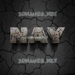 nay in Cracked Stone style - 3D name wallpaper