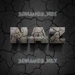 naz in Cracked Stone style - 3D name wallpaper