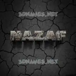 nazaf in Cracked Stone style - 3D name wallpaper