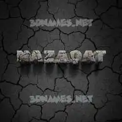 nazaqat in Cracked Stone style - 3D name wallpaper