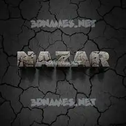nazar in Cracked Stone style - 3D name wallpaper