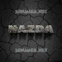 nazda in Cracked Stone style - 3D name wallpaper