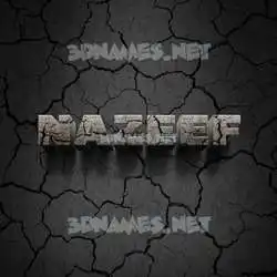 nazeef in Cracked Stone style - 3D name wallpaper