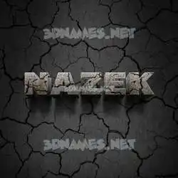 nazek in Cracked Stone style - 3D name wallpaper
