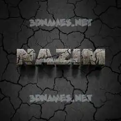 nazim in Cracked Stone style - 3D name wallpaper