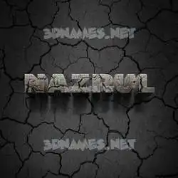 nazrul in Cracked Stone style - 3D name wallpaper