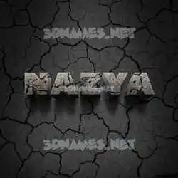nazya in Cracked Stone style - 3D name wallpaper