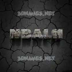 nbalh in Cracked Stone style - 3D name wallpaper
