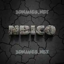 nbico in Cracked Stone style - 3D name wallpaper