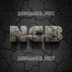 ncb in Cracked Stone style - 3D name wallpaper