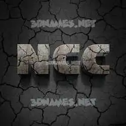 ncc in Cracked Stone style - 3D name wallpaper