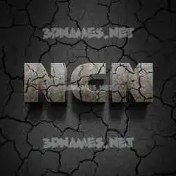 ncn in Cracked Stone style - 3D name wallpaper