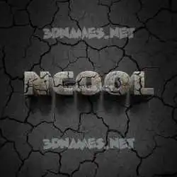 ncool in Cracked Stone style - 3D name wallpaper