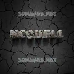 ncquell in Cracked Stone style - 3D name wallpaper