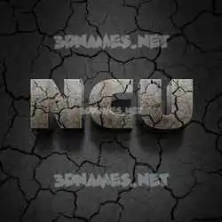ncu in Cracked Stone style - 3D name wallpaper