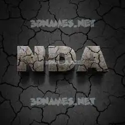nda in Cracked Stone style - 3D name wallpaper