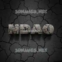 ndao in Cracked Stone style - 3D name wallpaper