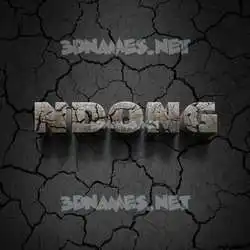ndong in Cracked Stone style - 3D name wallpaper