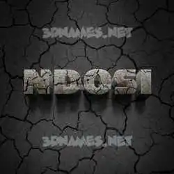 ndosi in Cracked Stone style - 3D name wallpaper