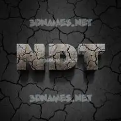 ndt in Cracked Stone style - 3D name wallpaper