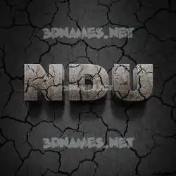 ndu in Cracked Stone style - 3D name wallpaper