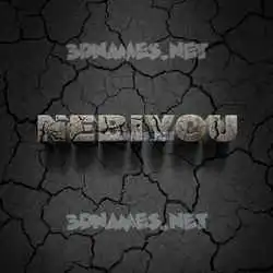 nebiyou in Cracked Stone style - 3D name wallpaper