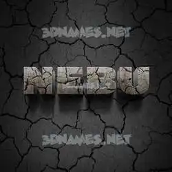 nebu in Cracked Stone style - 3D name wallpaper
