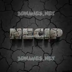 necip in Cracked Stone style - 3D name wallpaper