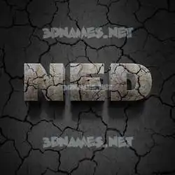ned in Cracked Stone style - 3D name wallpaper