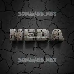 neda in Cracked Stone style - 3D name wallpaper