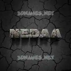 nedaa in Cracked Stone style - 3D name wallpaper